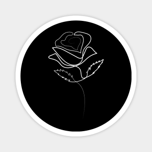 Rose Minimal art | One Line Drawing | One Line Art Magnet